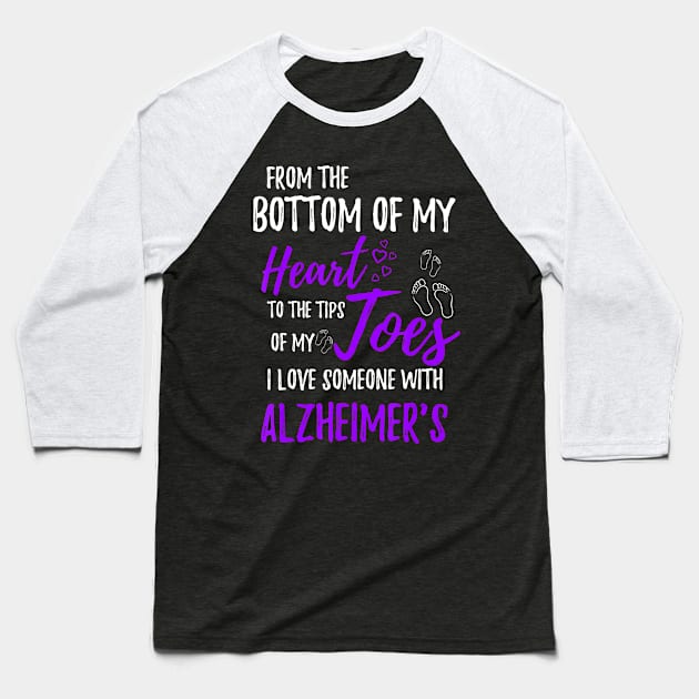 I LOVE SOMEONE WITH ALZHEIMER AWARENESS Gift Baseball T-Shirt by thuylinh8